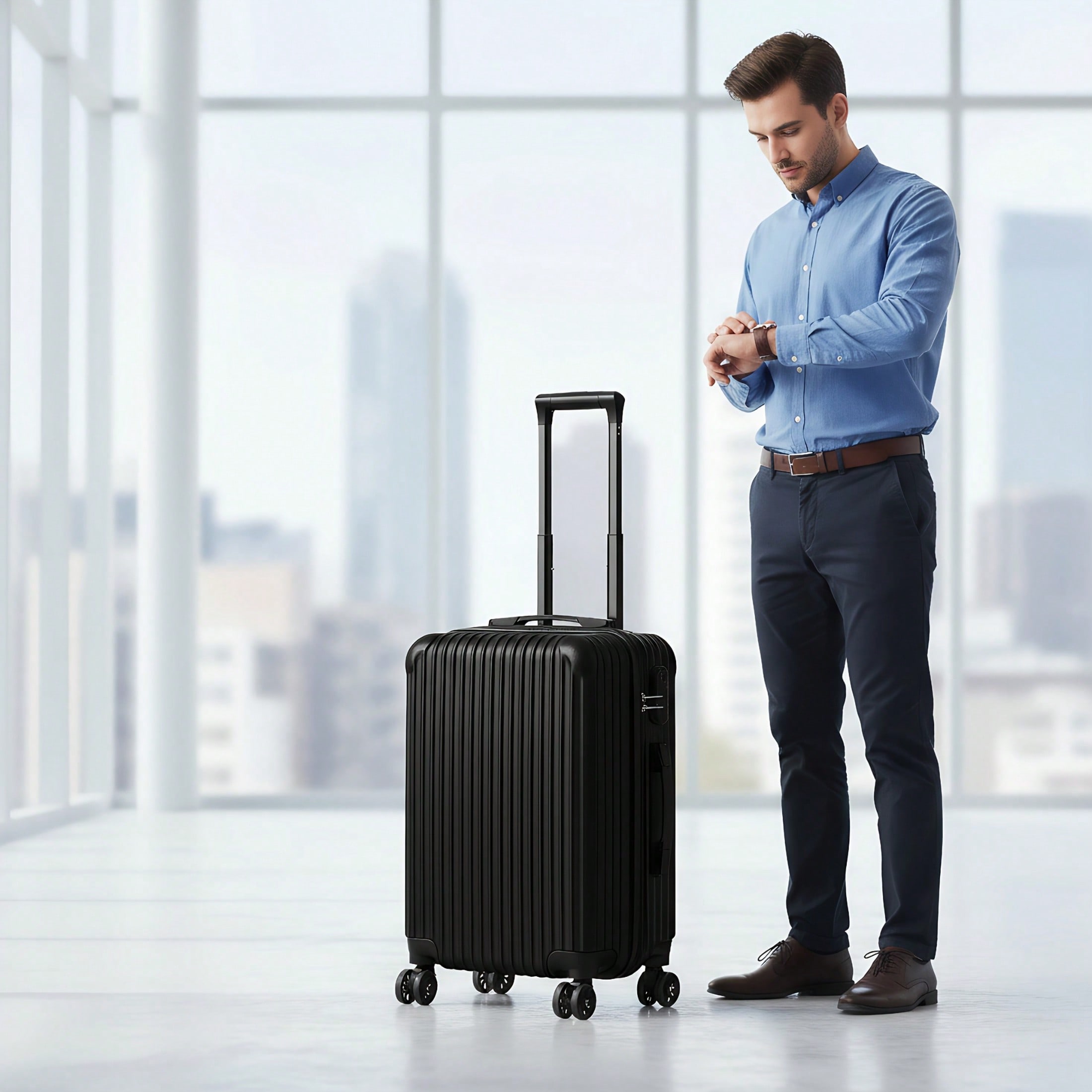 Spinner Wheel Rolling Suitcase 20 Inch - حقيبة سفر صلبة مقاس 20 بوصة،