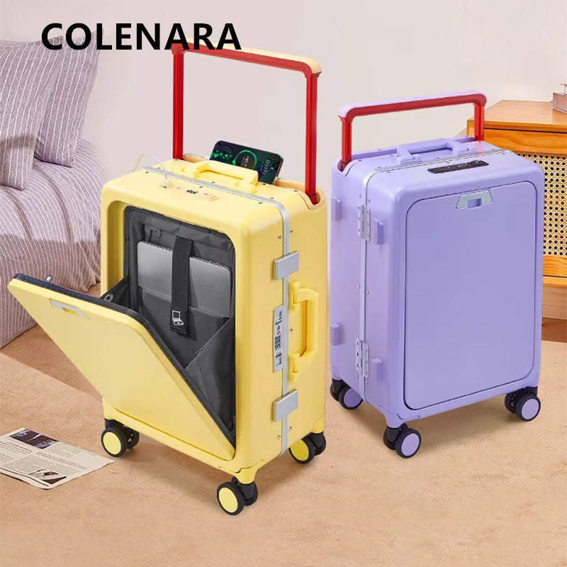 حقيبة سفر متحركة من كولينارا ب - مراجعة Front Opening Laptop Luggage 24 Inch وسعره
