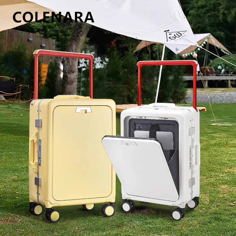 حقيبة سفر متحركة من كولينارا ب - مراجعة Front Opening Laptop Luggage 24 Inch وسعره