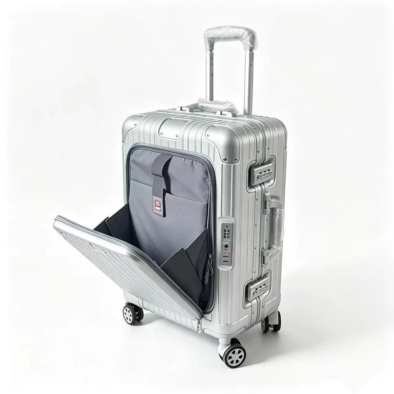 حقيبة سفر بإطار من الألومنيوم، - مراجعة Spinner Wheel Rolling Suitcase 20 Inch وسعره